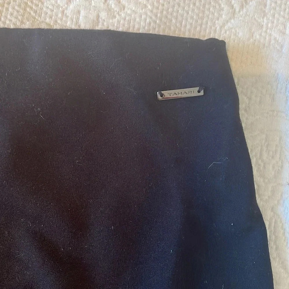 Tahari Black Pin Pleat Stretch Waist Comfort Pants Legging Medium Skinny EUC - Picture 5 of 7